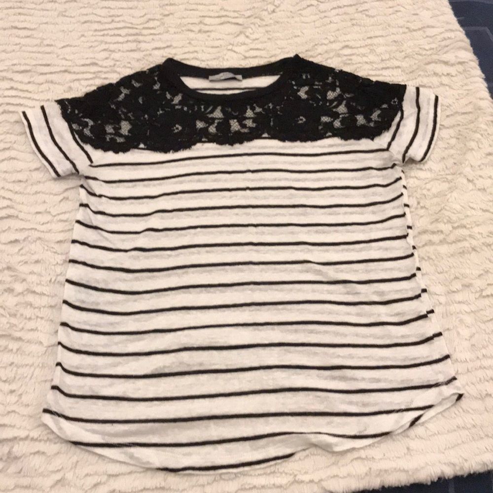 Cute black and white striped Zara top